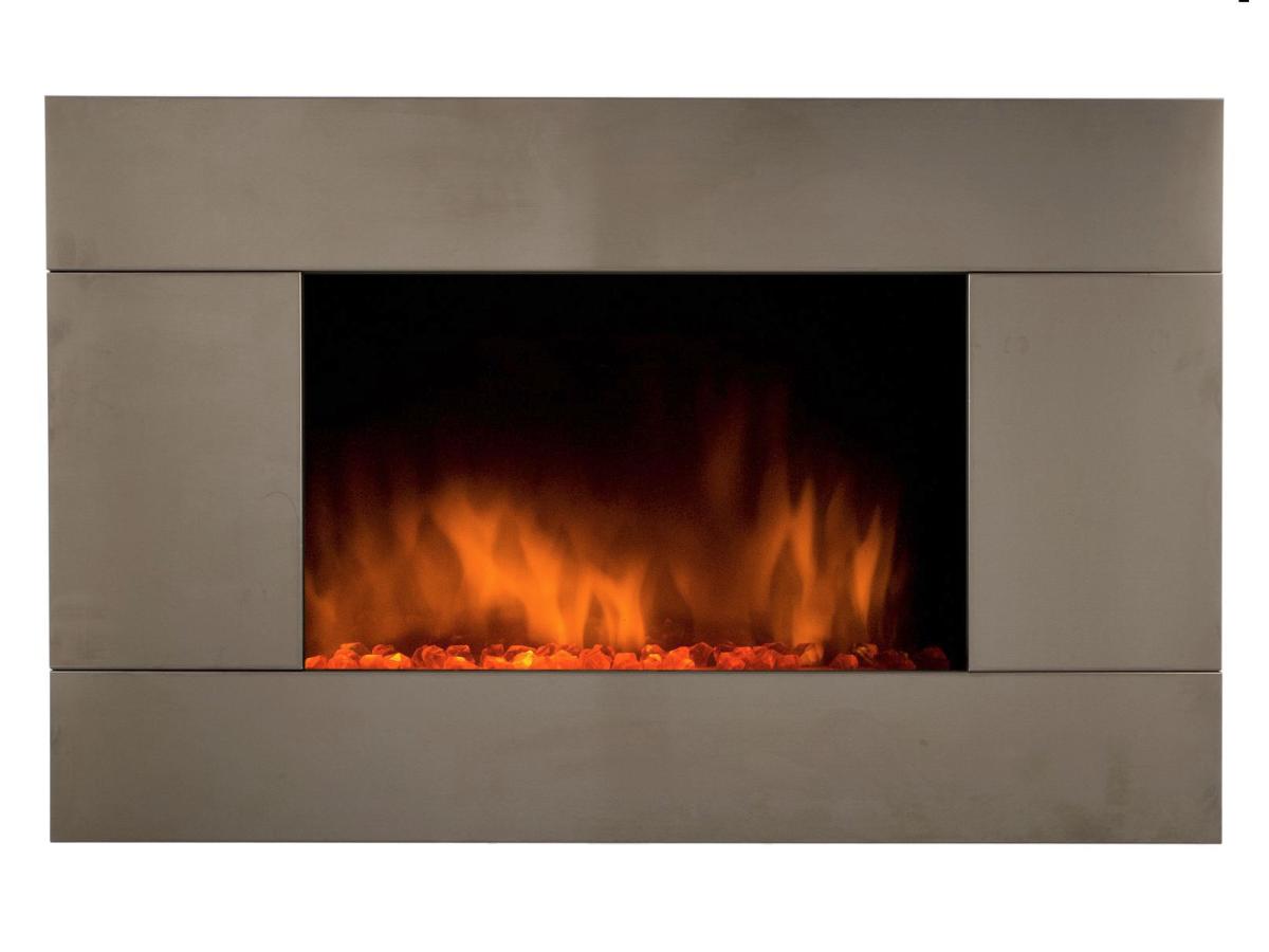 Chimenea electrica con efecto llama muy real Pure Inox
