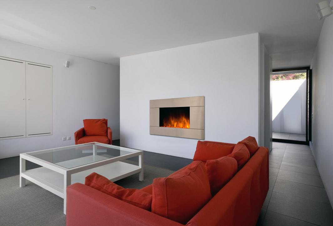 Chimenea electrica con efecto llama muy real Pure Inox