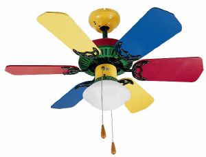 ventilador de techo diseño infantil de 6 palas multicolor